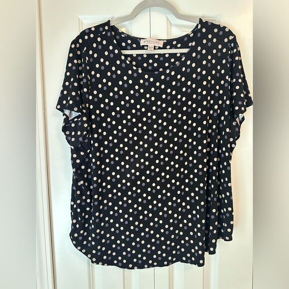 Philosophy Short Sleeve Polka Dot Top Size 2X - Picture 1 of 7